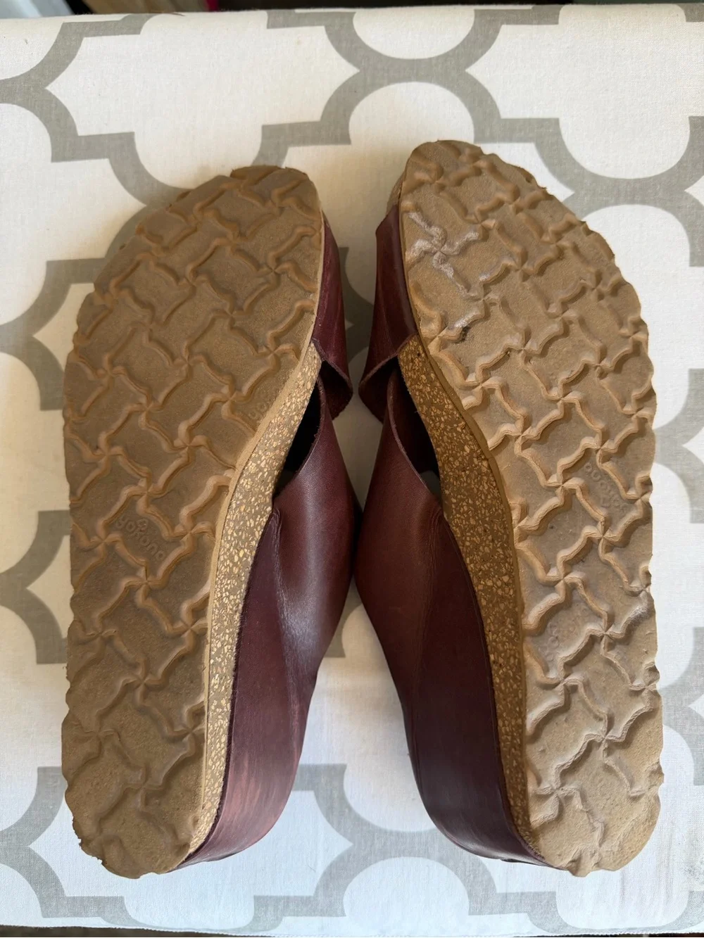 Platform Slide Wedge Sandals in Dark Brown Leather